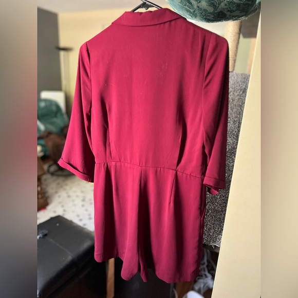 Burgundy Blazer Romper - Picture 7 of 7